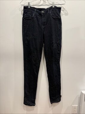 Lulu Love Black Embellished Studded Jeans Size 10
